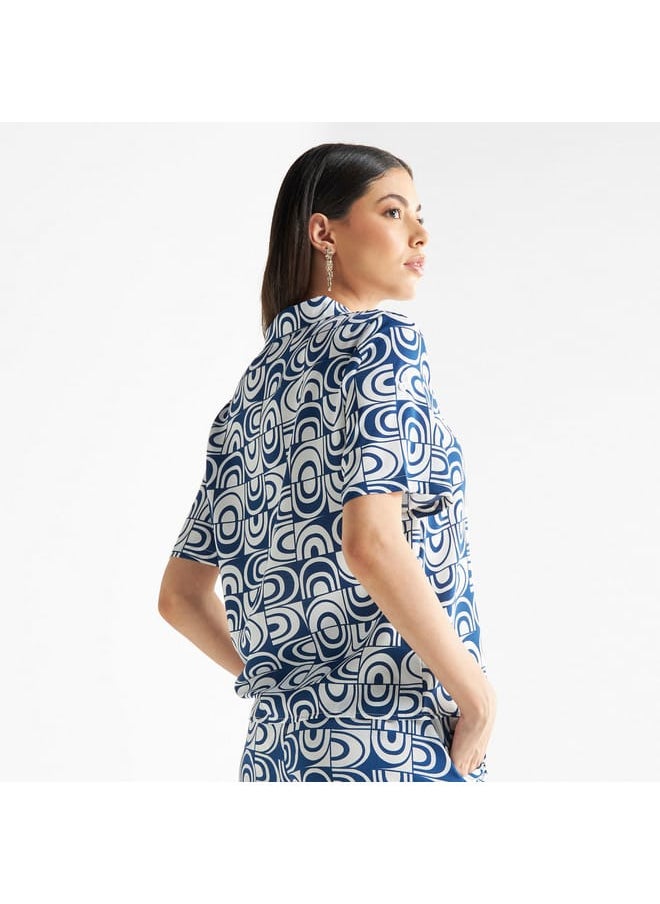 FAV All-Over Print Shirt with Pocket and Short Sleeves  - Image 3
