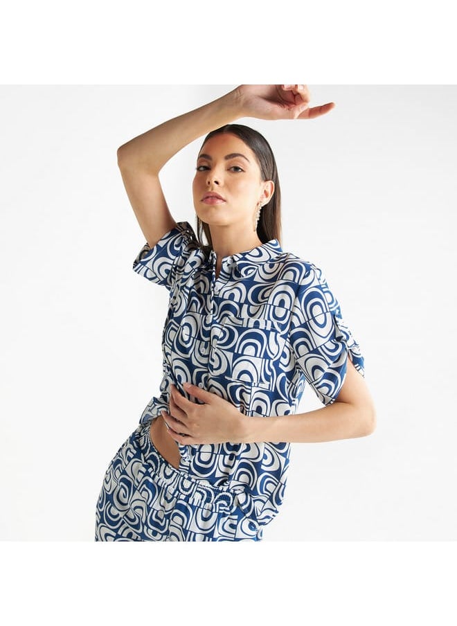 FAV All-Over Print Shirt with Pocket and Short Sleeves  - Image 1