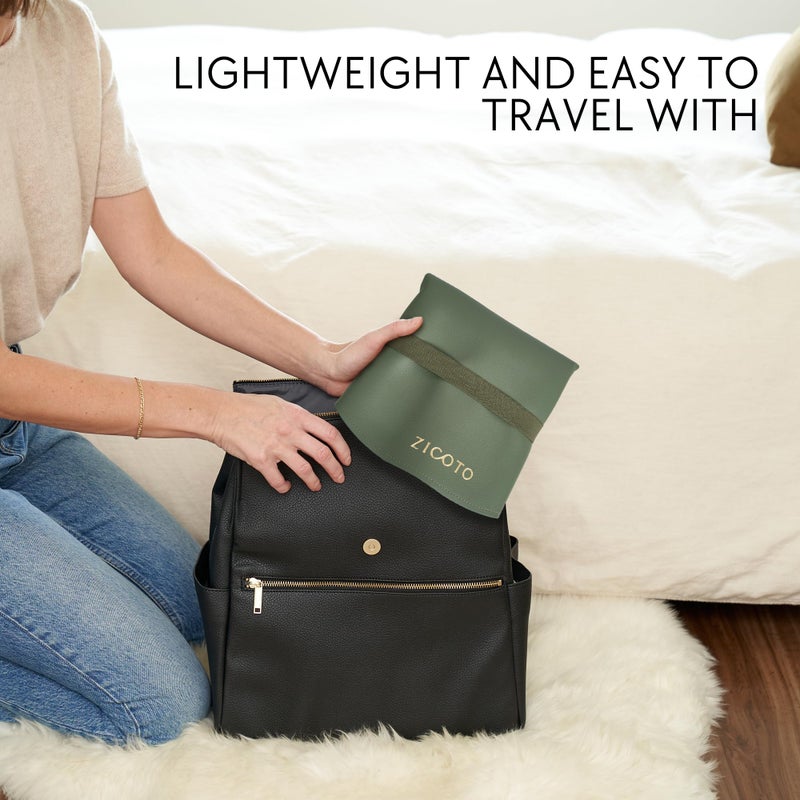 ZICOTO Beautiful Baby Diaper Changing Mat Made of Vegan Leather - Soft and Easy to Wipe Changing Pad for Travel or at Home Use - Lightweight and Foldable Mat That Perfectly Fits Into Any Diaper Bag - Image 2