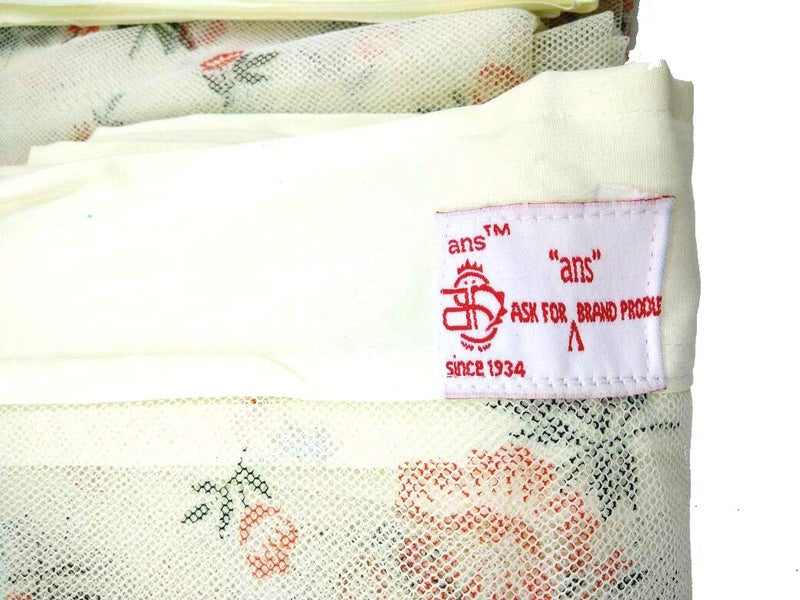 Ans Mosquito Net for Bed Floral with Cotton Border Free Air Flow (Cream, 5 x 6.5 ft Queen Size Bed) - Image 3