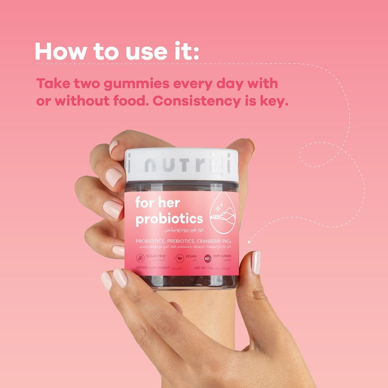 Nutrili For Her Probiotics & Prebiotics with Cranberry 60 Count - Image 4