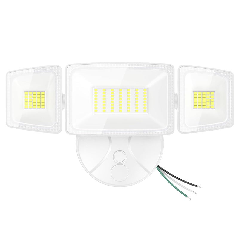 Onforu 75W Flood Lights Outdoor, 7000LM Brightness Security Lights Switch Controlled, 3 Adjustable Heads, IP65 Waterproof, 6500K Wall Mount Exterior LED Flood Light - Image 1