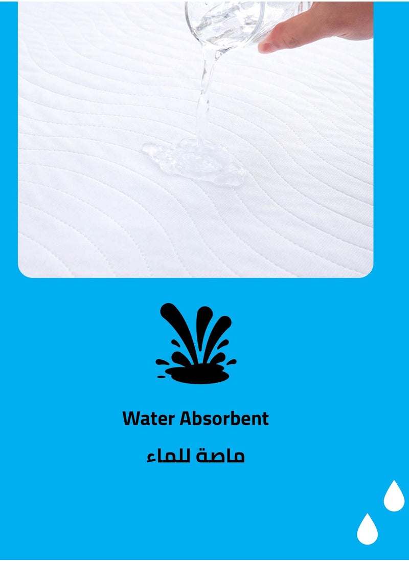 ماركة غير محددة - سيف شيلد شرشف سرير مقاومة للماء - وسادات سلس السوائل قابلة لإعادة الإستخدام و قابلة للغسل للعناية بكبار السن و الأطفال و الحيوانات. حماية شديدة التحمل مع طبقات فائقة الإمتصاص للمراتب ١٣٢ X ١٨٢ سم - Image 1