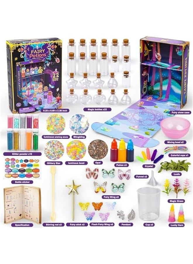 بيوينتي Beauenty Fairy Magic Kit for Kids with 22PCS Potion Bottles,Diy Potions Making Craft Kit,Mystery Potions Craft Kit for Christmas New Years Birthday Gifts for Age 6-12 Years Old Girls Boys (style 1) - Image 4