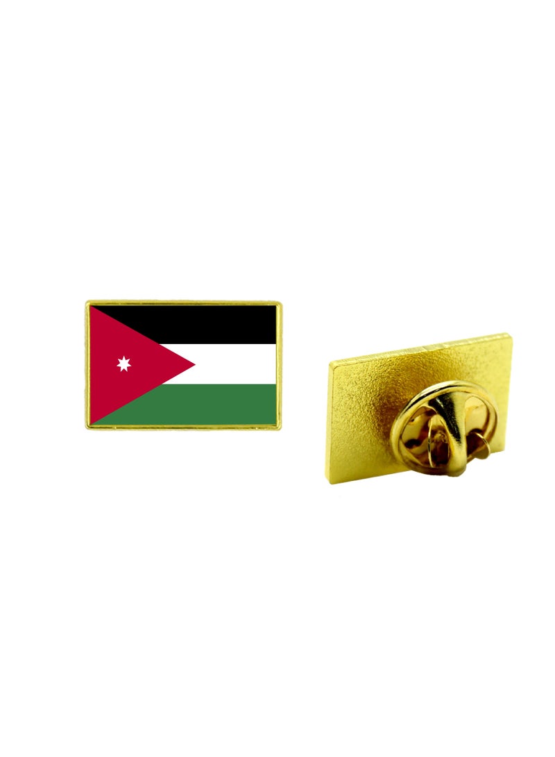 PRINTSHOP4ME Jordan National Flag Lapel Pins and Brooch Badge to show your patriotism for Jordan (Square Badge) - Image 1