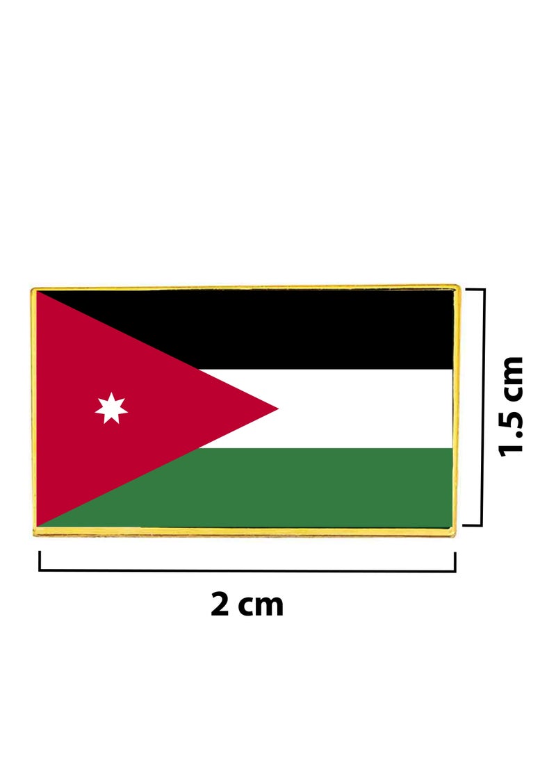 PRINTSHOP4ME Jordan National Flag Lapel Pins and Brooch Badge to show your patriotism for Jordan (Square Badge) - Image 2