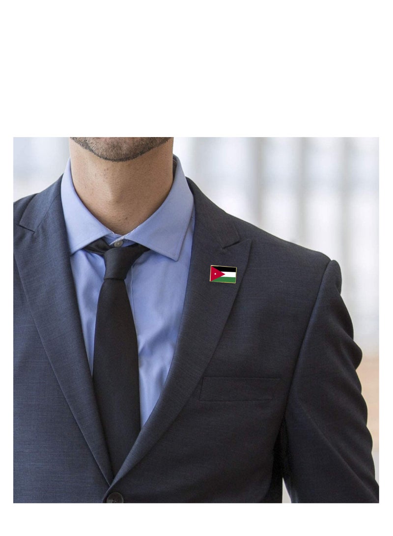 PRINTSHOP4ME Jordan National Flag Lapel Pins and Brooch Badge to show your patriotism for Jordan (Square Badge) - Image 4