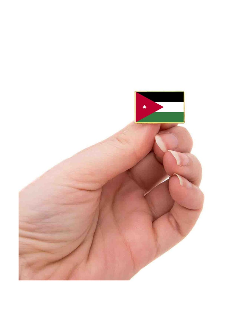 PRINTSHOP4ME Jordan National Flag Lapel Pins and Brooch Badge to show your patriotism for Jordan (Square Badge) - Image 3