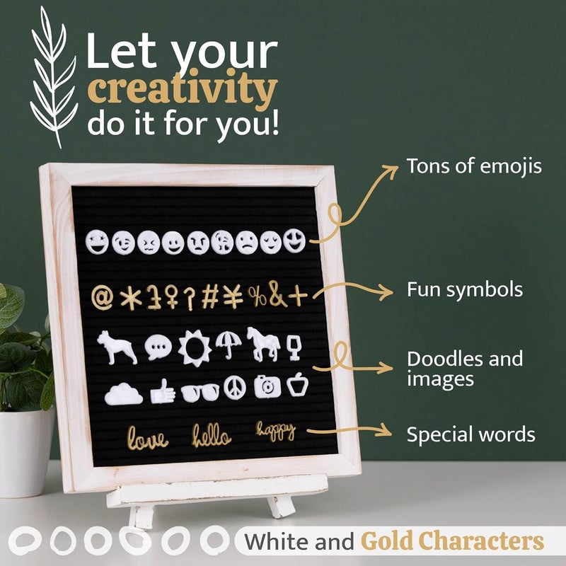 Destop Felt Letter Board with Stand,10x10 inch Changeable Letterboard and Message Board,Letter Board Sign Include 792PCS Precut Letters - Image 4