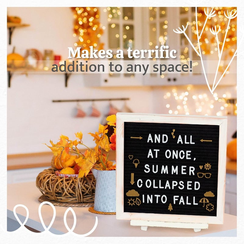 Destop Felt Letter Board with Stand,10x10 inch Changeable Letterboard and Message Board,Letter Board Sign Include 792PCS Precut Letters - Image 5