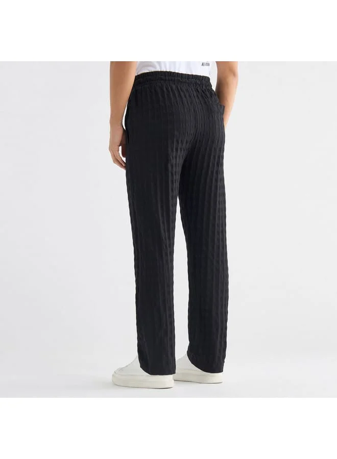 Splash FAV Textured Pants with Drawstring Closure and Pockets
