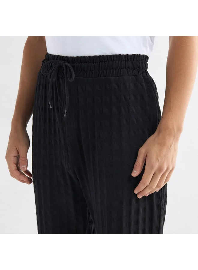 Splash FAV Textured Pants with Drawstring Closure and Pockets