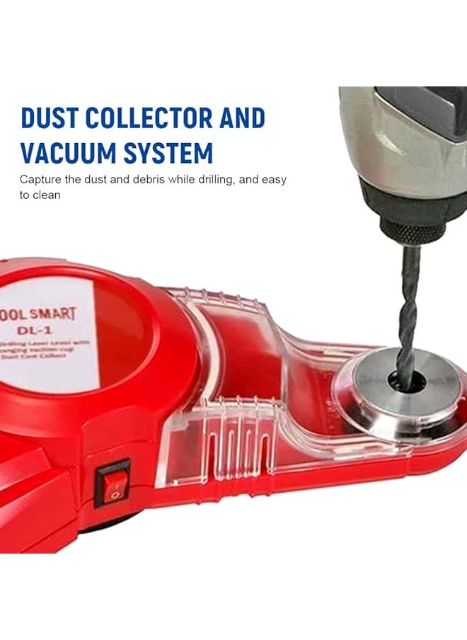 erorex - Portable Detachable Dust Collector 2 In 1 Wall Electric Drilling Dust Collector Catcher Horizontal Line Laser Locator With Spirit Bubble Easy Aligning Simple Attachment To The Wall - Image 1