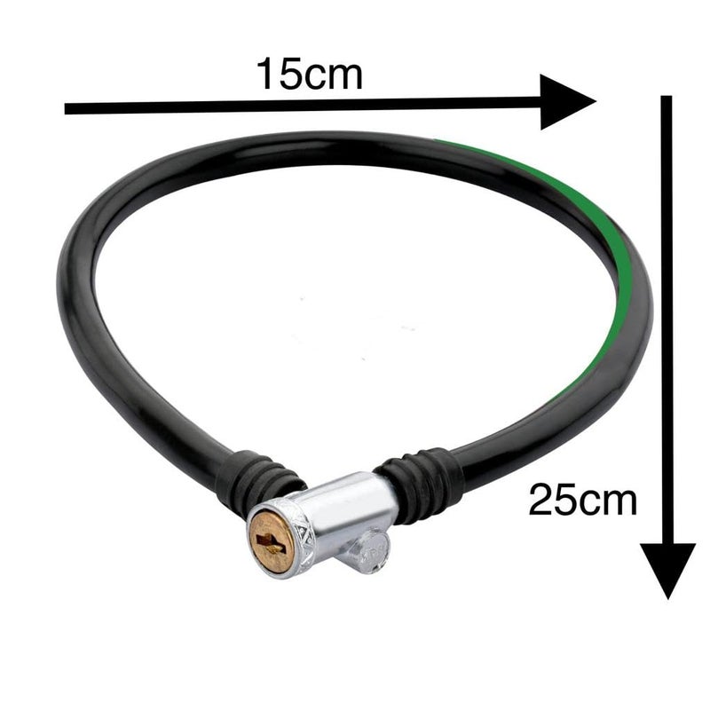 KONIO Heavy Duty Helmet Lock Anti-Theft Multipurpose Iron Cable Safety Lock (Black & Green) Pack-2. - Image 4