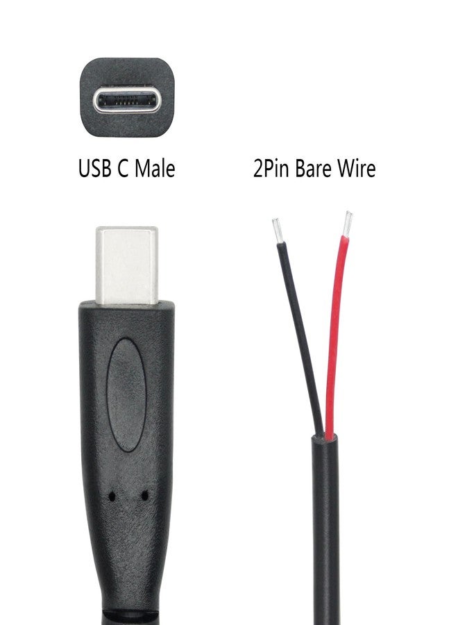 Maixbomr Short USB C to 2 Pin Bare Wire Open End Cable,9inch 25cm 5V/3A USB Type C Male Plug Pigtail Power Wire,for and USB C Equipment Installed or Replacement Repair DIY Cable(4Pcs) - Image 3