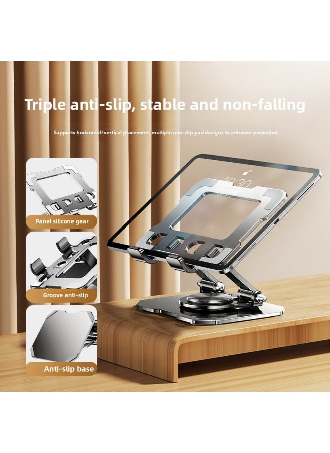 Generic - Notebook Bracket 360 ° Rotatable Folding Portable Heightened Heat Dissipation Aluminum Alloy Tablet PC Support Frame-Color:[weighted Flagship Model] [extreme Night Black] 360 Degree Rotation★high Quality Carbon Steel★double The Stability.-bj30 - Image 1