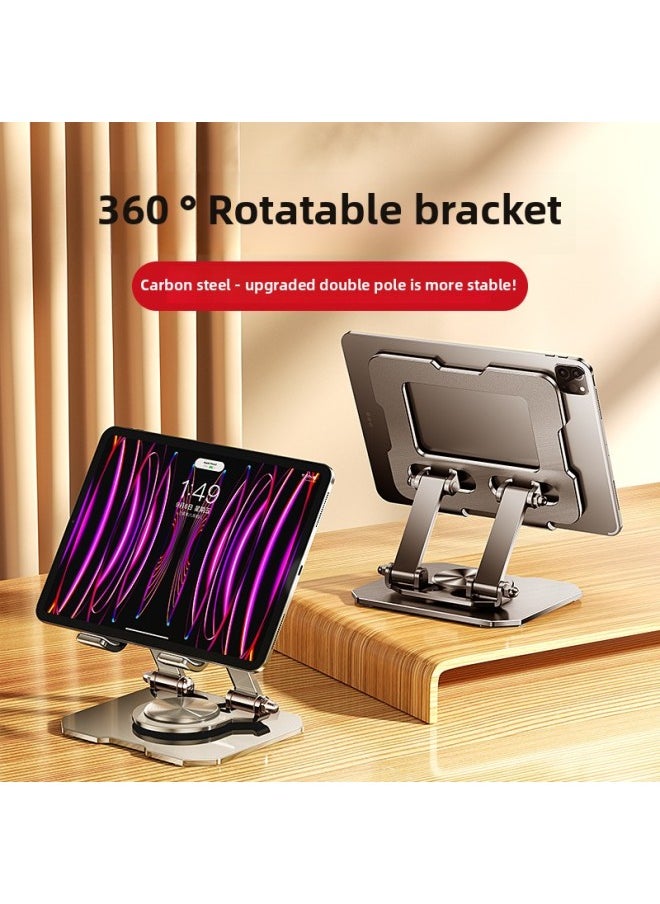 Generic - Notebook Bracket 360 ° Rotatable Folding Portable Heightened Heat Dissipation Aluminum Alloy Tablet PC Support Frame-Color:[weighted Flagship Model] [extreme Night Black] 360 Degree Rotation★high Quality Carbon Steel★double The Stability.-bj30 - Image 1