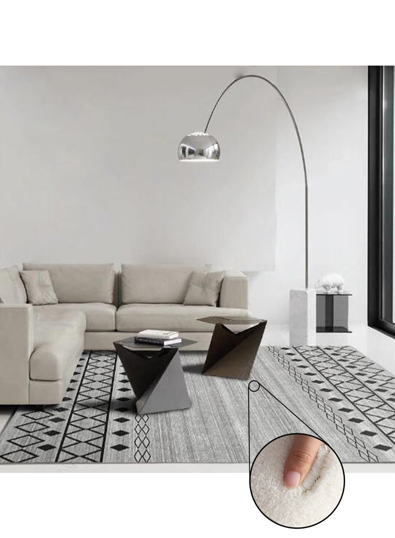 شاربدو سجادة مستطيلة ناعمة الملمس متعددة الألوان مقاس 160×230 سم - Image 1