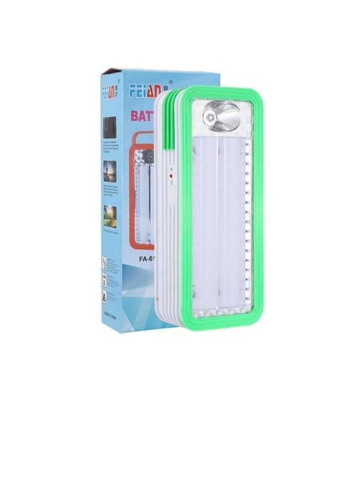Generic - Battery-operated flashlight, model FA-6115, three operating modes, green color - Image 1