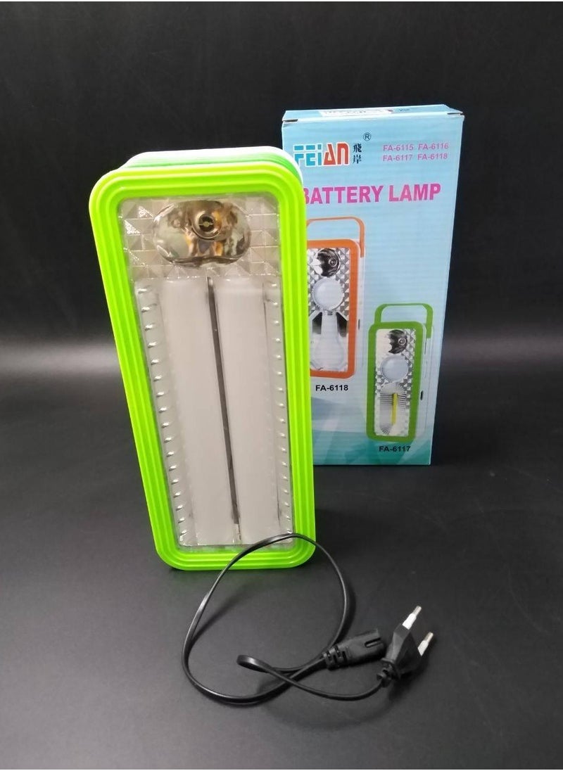 Generic - Battery-operated flashlight, model FA-6115, three operating modes, green color - Image 1