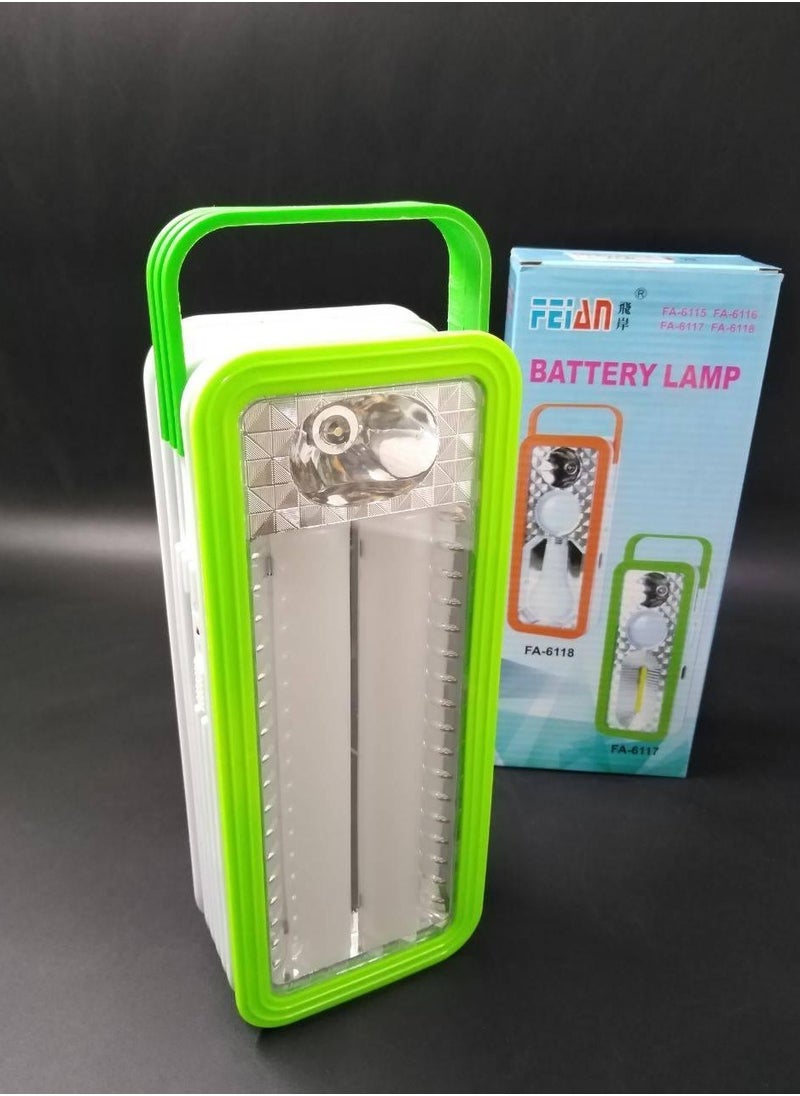 Generic - Battery-operated flashlight, model FA-6115, three operating modes, green color - Image 1