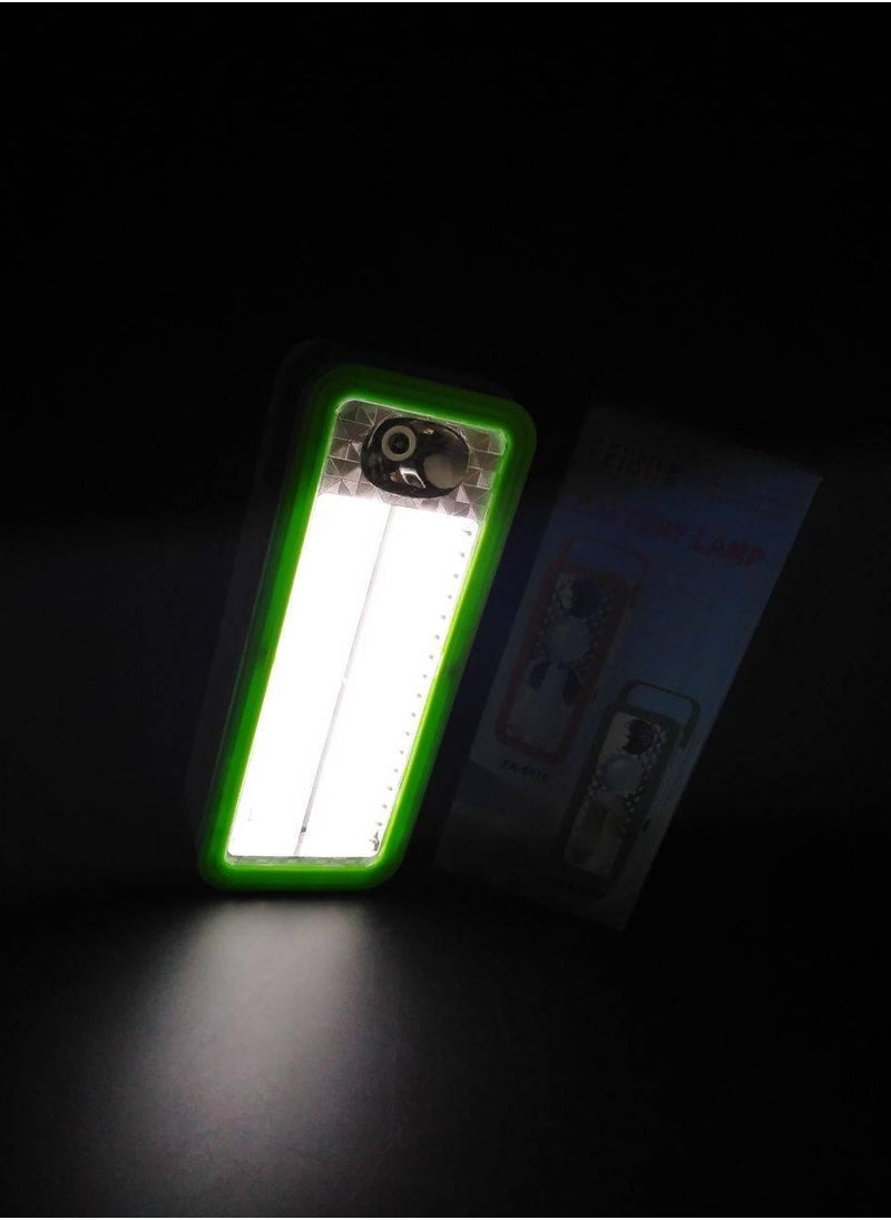Generic - Battery-operated flashlight, model FA-6115, three operating modes, green color - Image 1