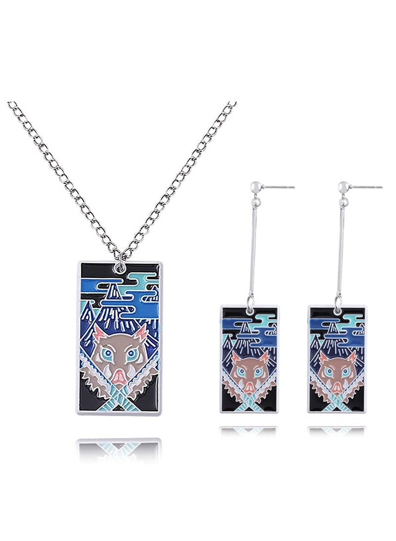 Anime Kamado Tanjiro Hanafuda Earrings - Kimetsu No Yaiba Hanafuda Earrings - Cosplay Accessories For Womens Girls 
