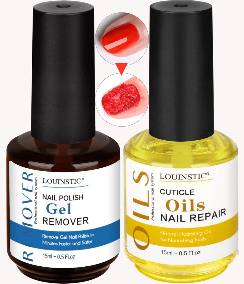 LOUINSTIC Gel Remover for Nails & Cuticle Oil for Nails,Nail Remover Quick Remove Gel Nail Polish within 3-5 mins, Nail Polish Remover removedor de esmalte gel - Image 2