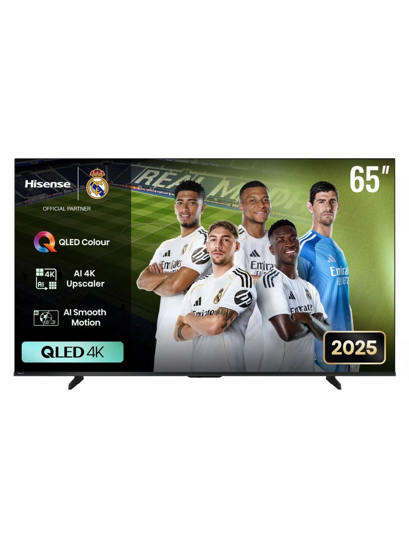 Hisense 65-Inch Q6QS QLED 4K 60Hz Smart TV for Entertainment & Gaming | Hisense QLED VIDAA Smart TV, HDMI, USB, Wifi, BT, QLED Colors, HDR10+, Dolby Vision & Atmos, Game Mode Plus 60Hz, VRR, AI 4K Upscaler & Voice Control | 2025 Model QLED TV 65Q6QS Black - Image 1