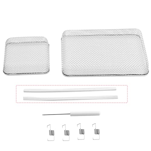 RVGUARD RV Flying Insect Screen for RV Water Heater Vent Cover Protects from Insects Stainless Steel Mesh with Installation Tool and Silicone Rubber 2 Pack(4.5 x 4.5 x 1.3 Inch)(8.5 x 6 x 1.3 Inch) - Image 1