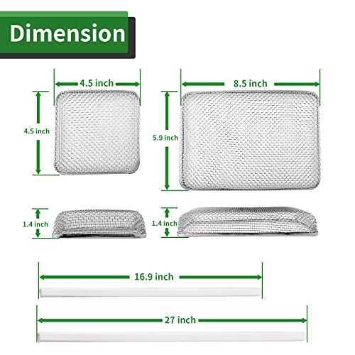 RVGUARD RV Flying Insect Screen for RV Water Heater Vent Cover Protects from Insects Stainless Steel Mesh with Installation Tool and Silicone Rubber 2 Pack(4.5 x 4.5 x 1.3 Inch)(8.5 x 6 x 1.3 Inch) - Image 2