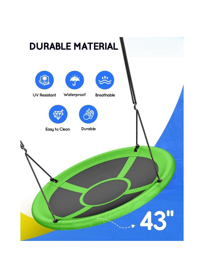 39" Saucer Tree Swing 440lbs Weight Capacity, Waterproof Flying Saucer Swing with Adjustable Hanging Straps, Swing Seats for Backyard Outdoor Indoor Playground, Green - Image 2