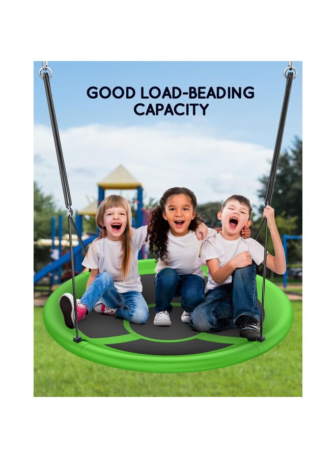 39" Saucer Tree Swing 440lbs Weight Capacity, Waterproof Flying Saucer Swing with Adjustable Hanging Straps, Swing Seats for Backyard Outdoor Indoor Playground, Green - Image 4