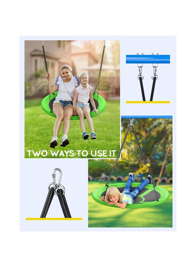 39" Saucer Tree Swing 440lbs Weight Capacity, Waterproof Flying Saucer Swing with Adjustable Hanging Straps, Swing Seats for Backyard Outdoor Indoor Playground, Green - Image 5
