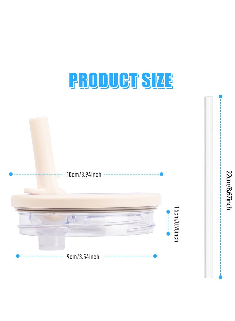 2 Pack 40 Oz Tumbler Flip Straw Lid  Spill Proof Splash Resistant Tumbler Lids Reusable Tumbler Cover（ White）  - Image 2