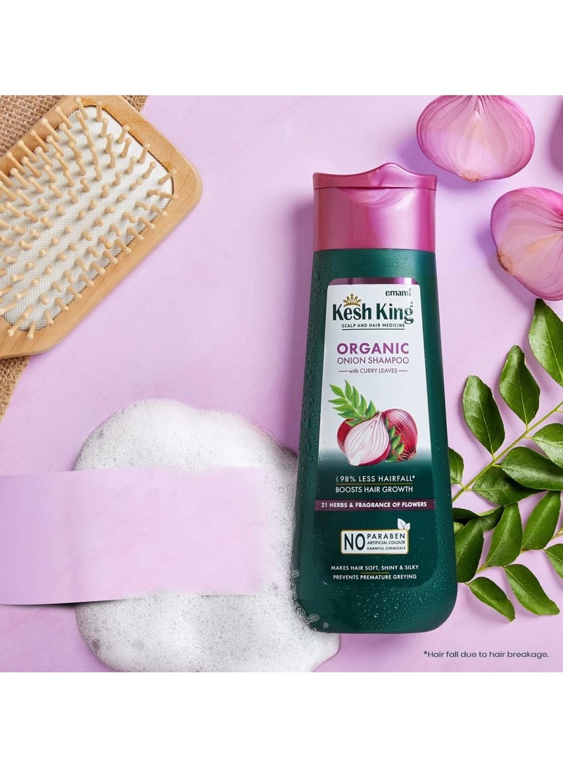 Kesh King Organic Onion Shampoo With Curry Leaves Reduces Hair Fall Upto 98%, Boosts Hair Growth & Keeps Hair Smooth Upto 48Hrs | Repairs Dry & Damaged Hair | Makes Hair Silky & Bouncy - 300ml - Image 5