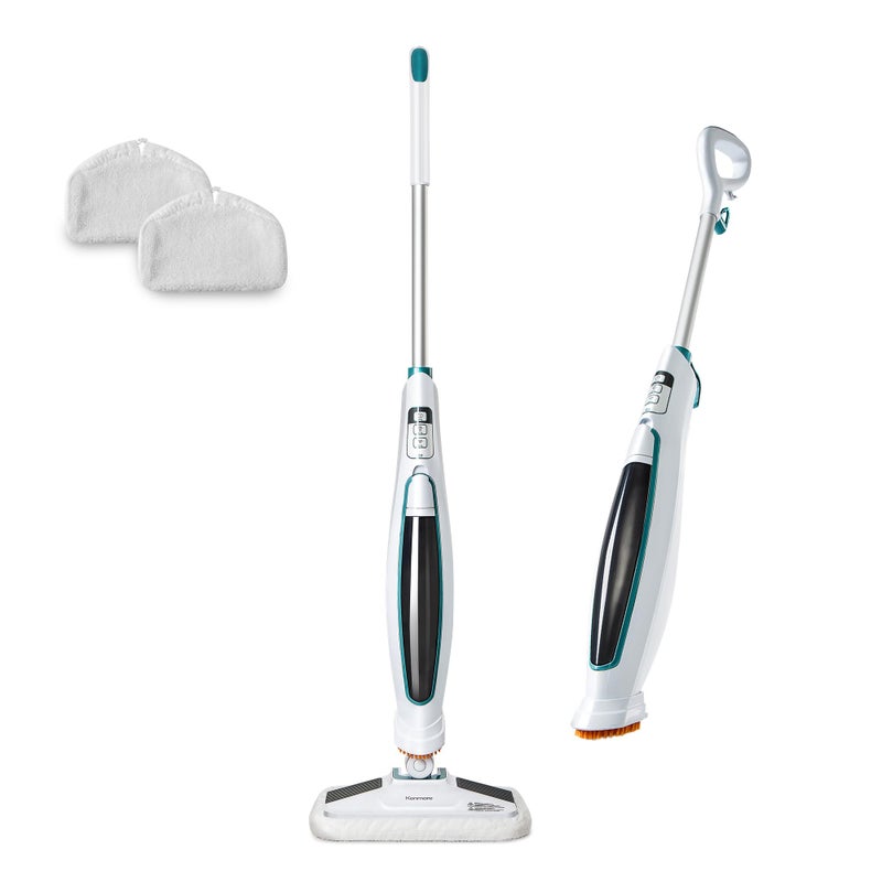 Kenmore SM2060 S200 Series Steam Mop for Floor Cleaning with Easy Scrubber  2pcs Washable Pads 2 Modes QuickHeating Lightweight for Hardwood and Tile
