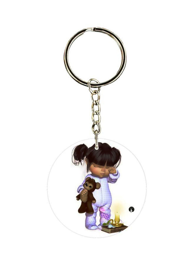 Cartoon Printed Double Sided Keychain