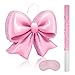 JOARHONAL Pink Bow Piata Watercolor Small Pink Bow Piata with Blindfold and Bat for Girls Kids Birthday Party Decorations Small Size 16x13x3 - Image 3