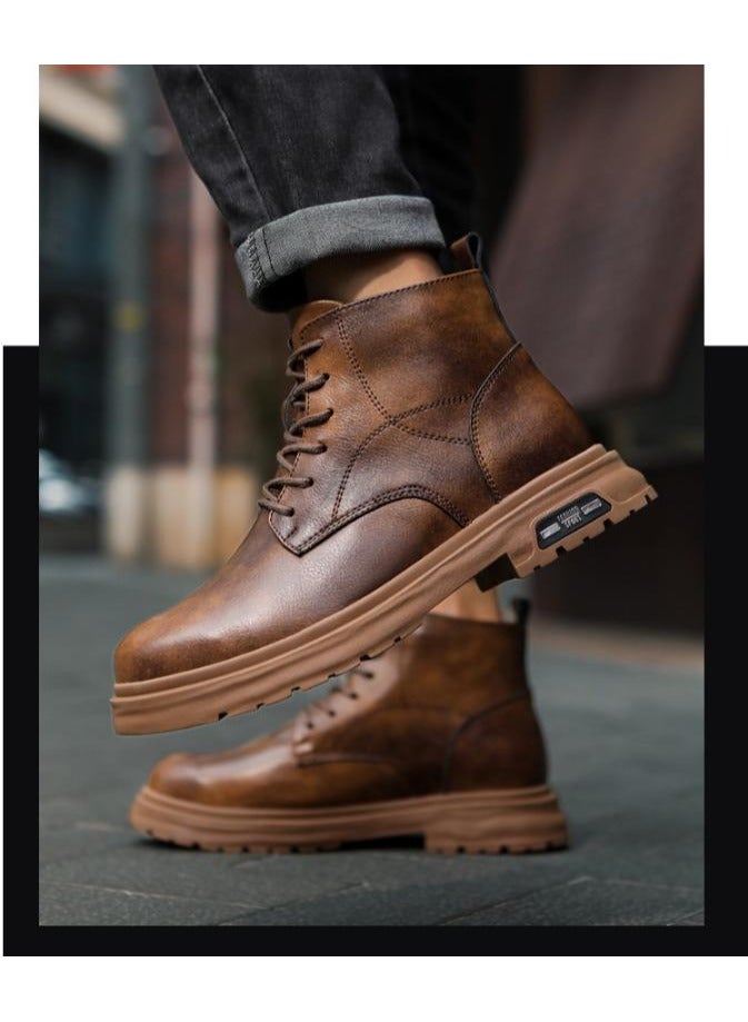KUYING New Men's Casual Leather Boots - Image 4