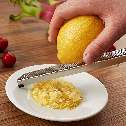 Baskety Lemon Zester & Cheese Grater 13 Inch Stainless Steel Zester with Protective Cover Ginger, Garlic, Fruits & Vegetables (Red) - Image 4