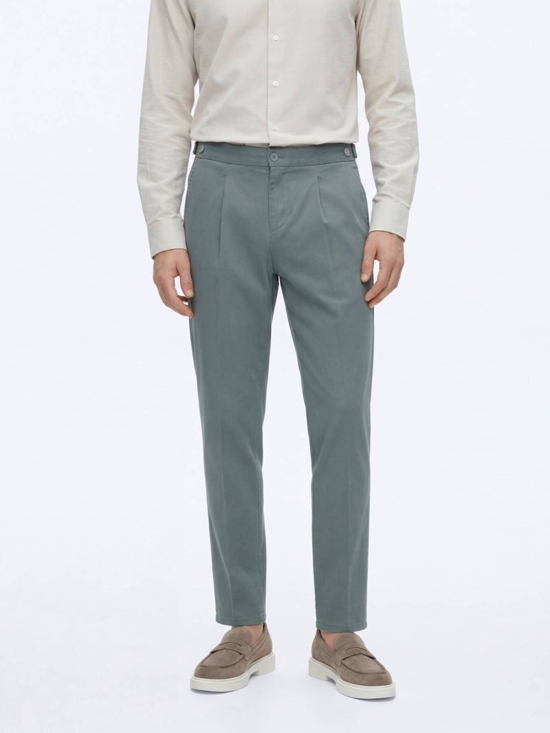 Kip Mint Weaving Regular Fit Casual Cotton Blended Trousers - Image 3