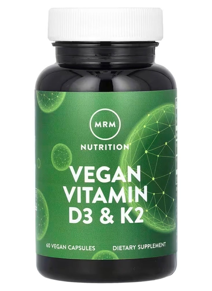 MRM Nutrition - MRM Nutrition, Vegetarian Vitamin D3 & K2, 62.5 mcg (2,500 IU), 60 Veggie Capsules - Image 1