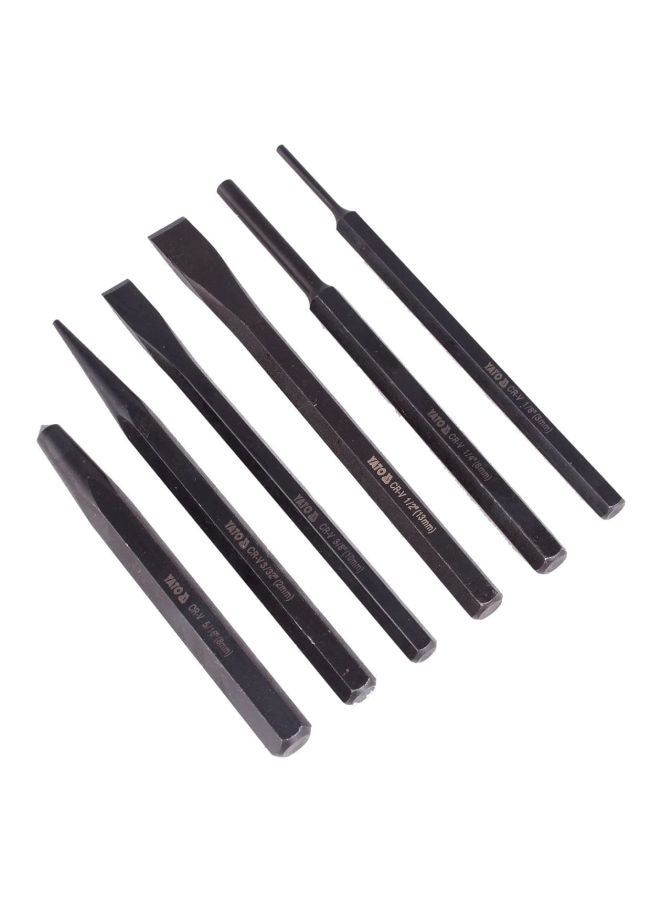 NIBEMINENT 6-Piece Chisel And Punch Set Black - Image 3