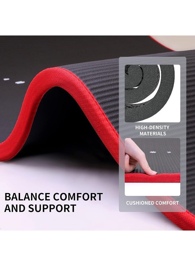 اسم المحتوى ناريلا Yoga Mat Non-Slip Eco Friendly NBR All-Purpose 10mm Thick Exercise Mat High Density Anti-Tear Pilates Mat with Carrying Strap for Yoga Pilates and Gymnastics - 183cm x 66cm x 1cm - Black - Image 4