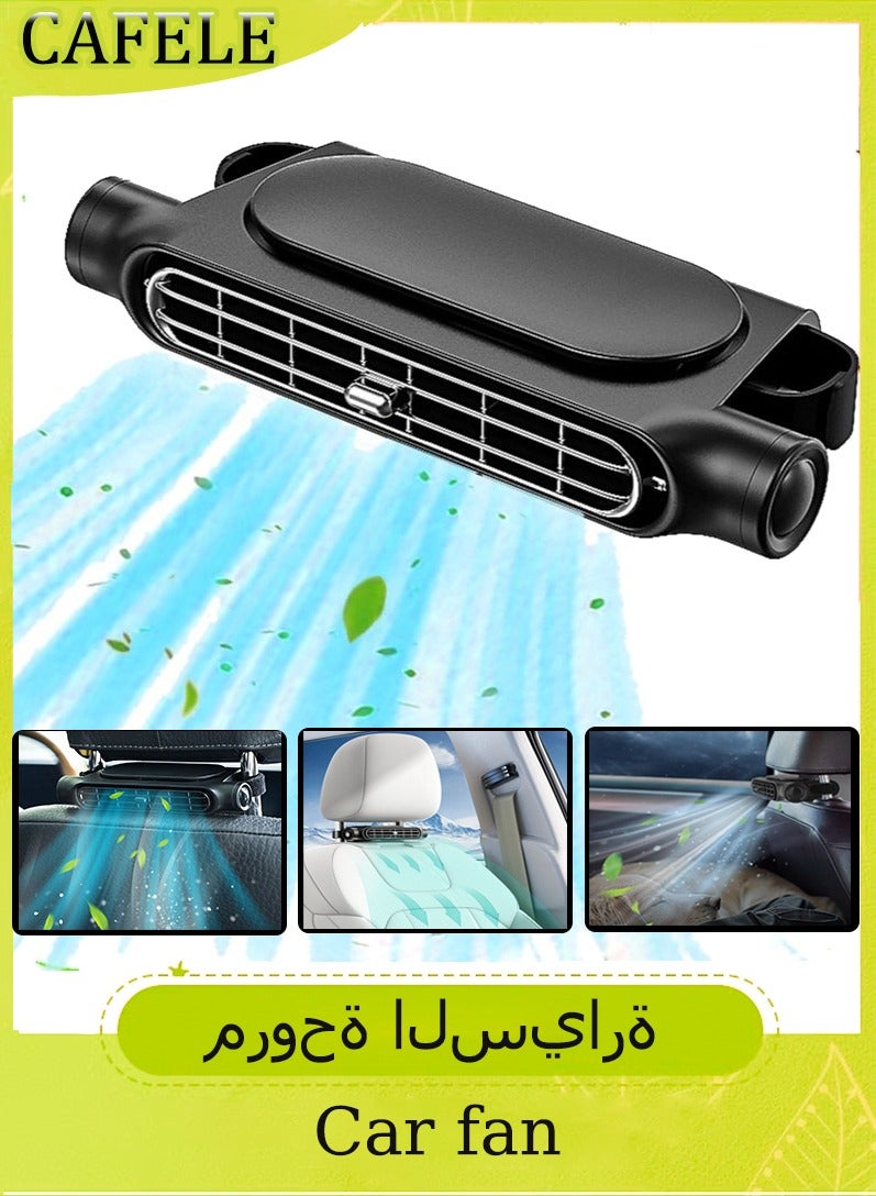 Car Seat Fancar Seat Cooling Fan 3-Speed Adjustable Car Cooling Fan Silent Electric Car Fan Portable USB Cooler Fan for All Car Jeep Van Rv Trucks Home Office - Image 1