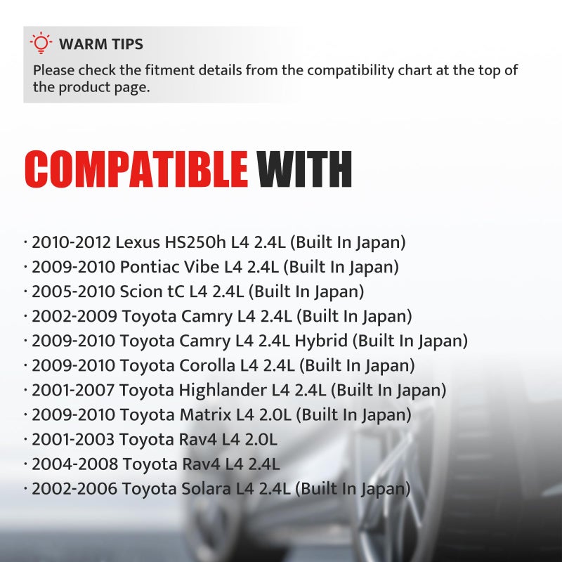 NPAUTO Ignition Coils Pack Set of 4 fit for L4 2.4 2.4L 2002 2003 2004 2005 2006 2007 2008 2009 2010 Toyota Camry, 01-08 Rav4, 02-06 Solara, 01-07 Highlander, 05-10 Scion tC, 10-12 Lexus HS250h, UF333 UF494 - Image 3
