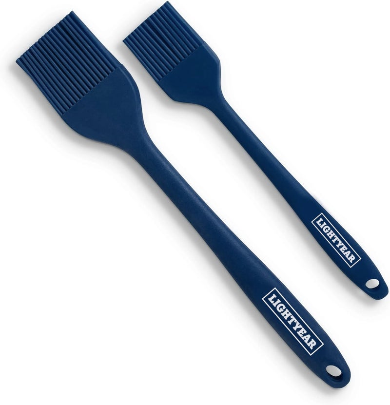Lightyear Silicone Basting Pastry Brush Set (2 Pcs) ❘ 450°F Heat Resistant Oil Brush for Your Kitchen - Ideal For BBQ’s, Baking & Cooking | 100% Food Grade Silicone - BPA Free & Dishwasher Safe (Blue) - Image 1