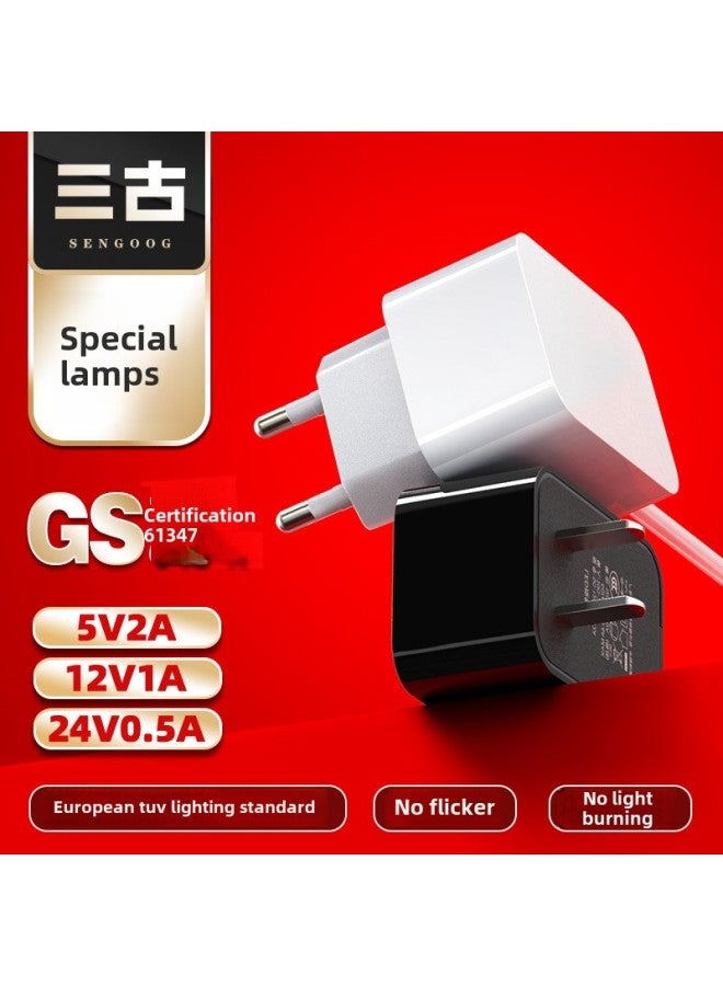 61347 European 12v1a/24v0.5a Lamp Lamp Adapter GS Certification European 5v2a Power Adapter-Color:12v1a Dedicated Lamps European Standard Gs Certification White-Specifications:DC Head 5.5*2.5 - Image 2