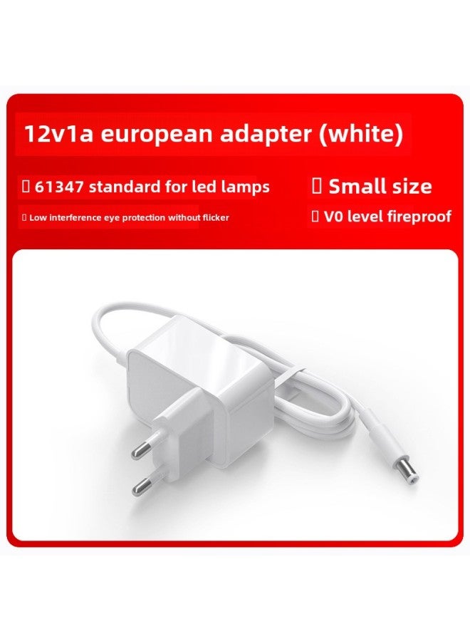 61347 European 12v1a/24v0.5a Lamp Lamp Adapter GS Certification European 5v2a Power Adapter-Color:12v1a Dedicated Lamps European Standard Gs Certification White-Specifications:DC Head 5.5*2.5 - Image 1